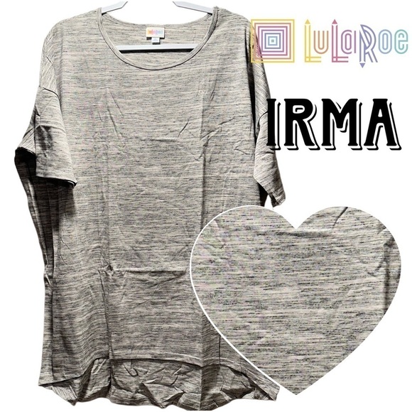 NWT LulaRoe Irma Tunic High Low Hem Mid Sleeves Stripes Soft Stretchy  XL 20-22 - Picture 1 of 14